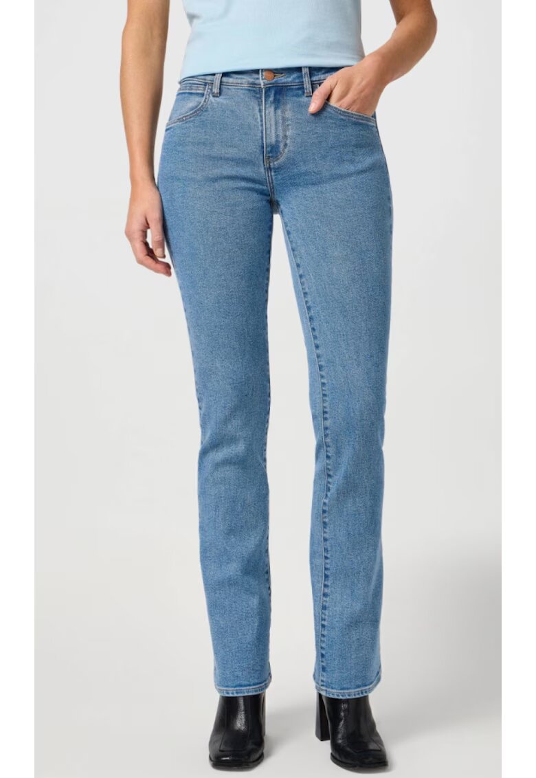 Wrangler Дамски дънки Bootcut 625 - еластични сини - средна талия - памук/полиестер/еластан