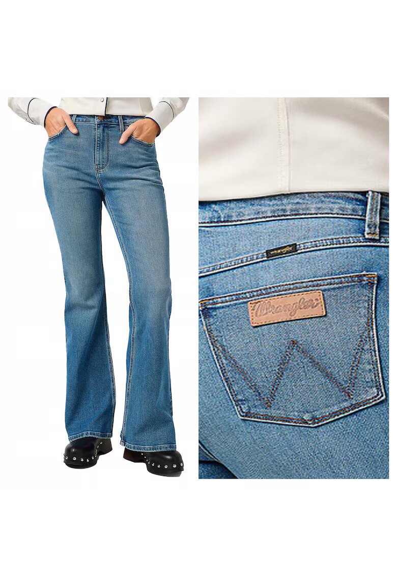 Wrangler Дамски дънки - Fierce Flare - Bootcut - Висока талия - 5 джоба - Цип - Дълги - Памук - W27-L32 US