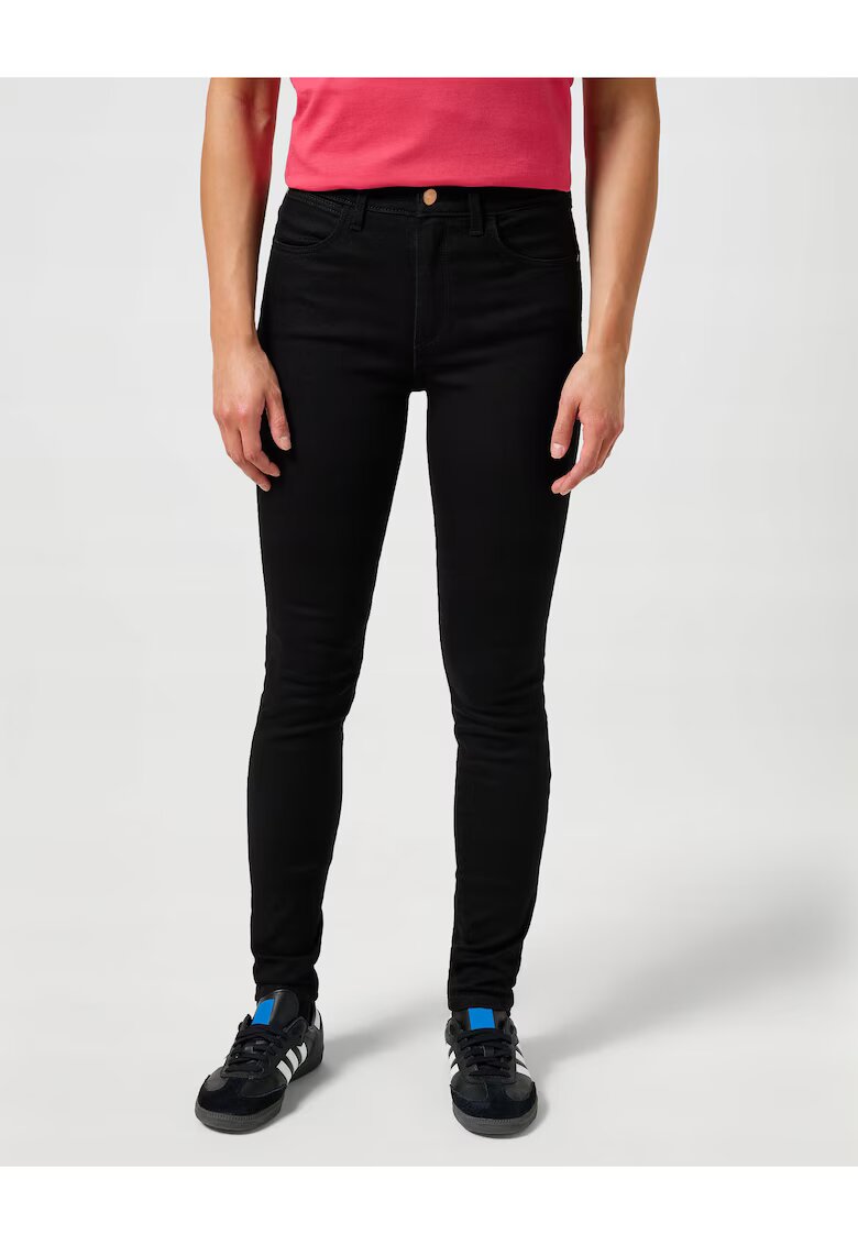 Wrangler Дамски дънки - High Skinny - Skinny Fit - Висока талия - 5 джоба - Цип - Дълги - Памук - Черни