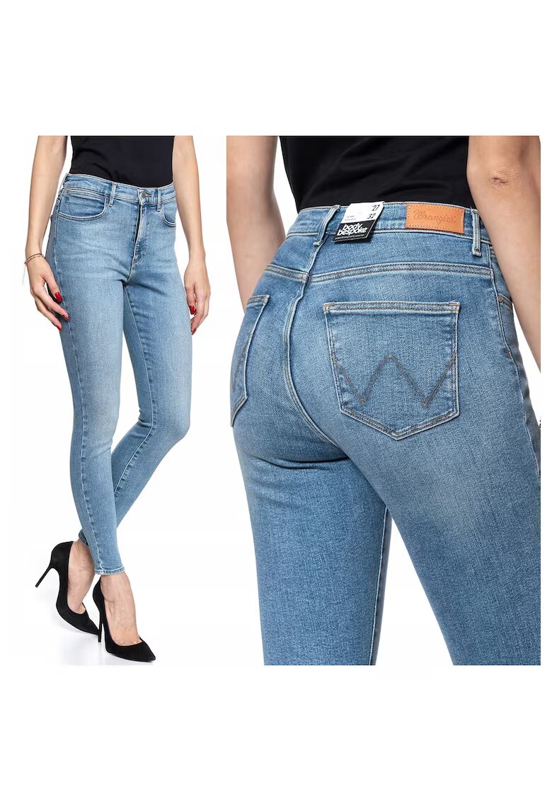 Wrangler Дамски дънки - с висока талия - тесни - 20950-184 - памук - дълги - дребни - деним - W24-L32 US