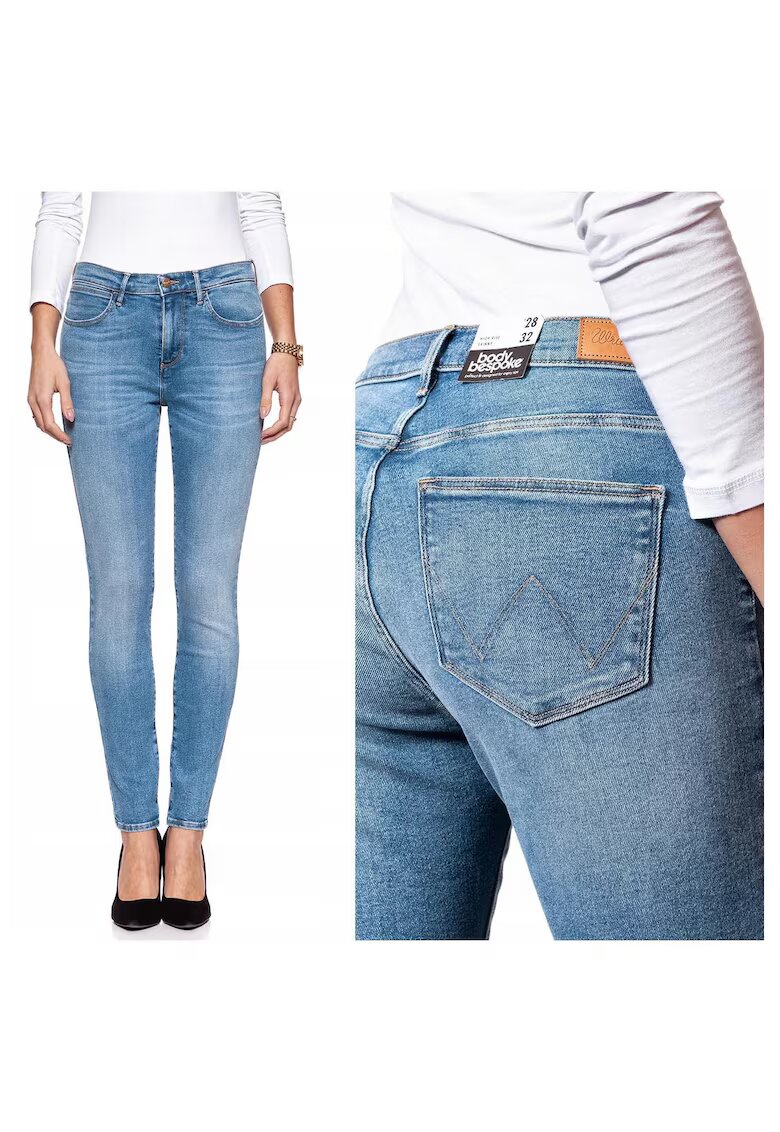 Wrangler Дамски дънки - с висока талия - тесни - 8553-184 - памук - дълги - дребни - деним - W24-L32 US