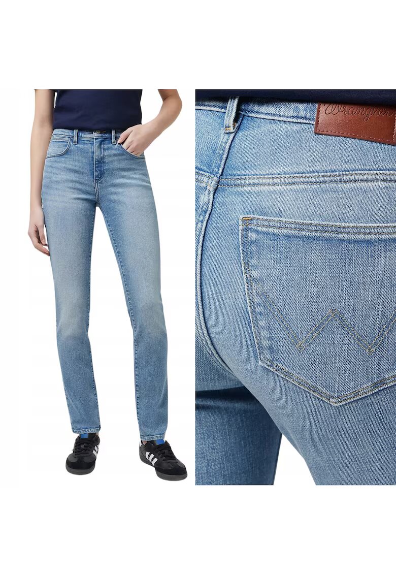 Wrangler Дамски дънки - Slim - Slim Fit - Средна талия - 5 джоба - Цип - Дълги - Памук -