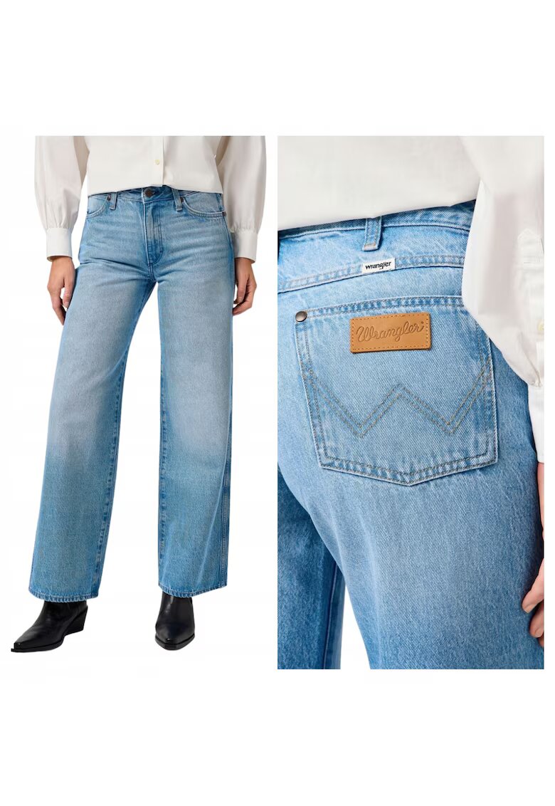 Wrangler Дамски дънки - World Wide - Прав Стил - Средна Талия - Дълги - С Цип - 5 Джоба - Памук -