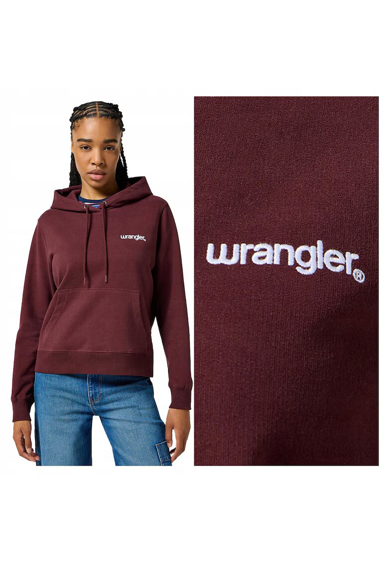 Wrangler Дамски суичър - Regular Hoodie - Стандартна кройка - С качулка - Дълъг ръкав - С лого - Памук - 2XL INTL