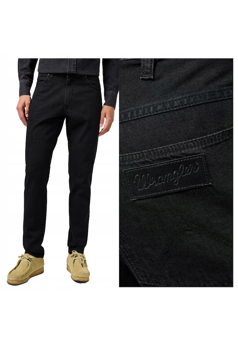 Wrangler Дънки Мъже - River - Regular Fit - Висока Талия - Цип - Дълги - 5 Джоба - Памук - W33-L34 US - Черни