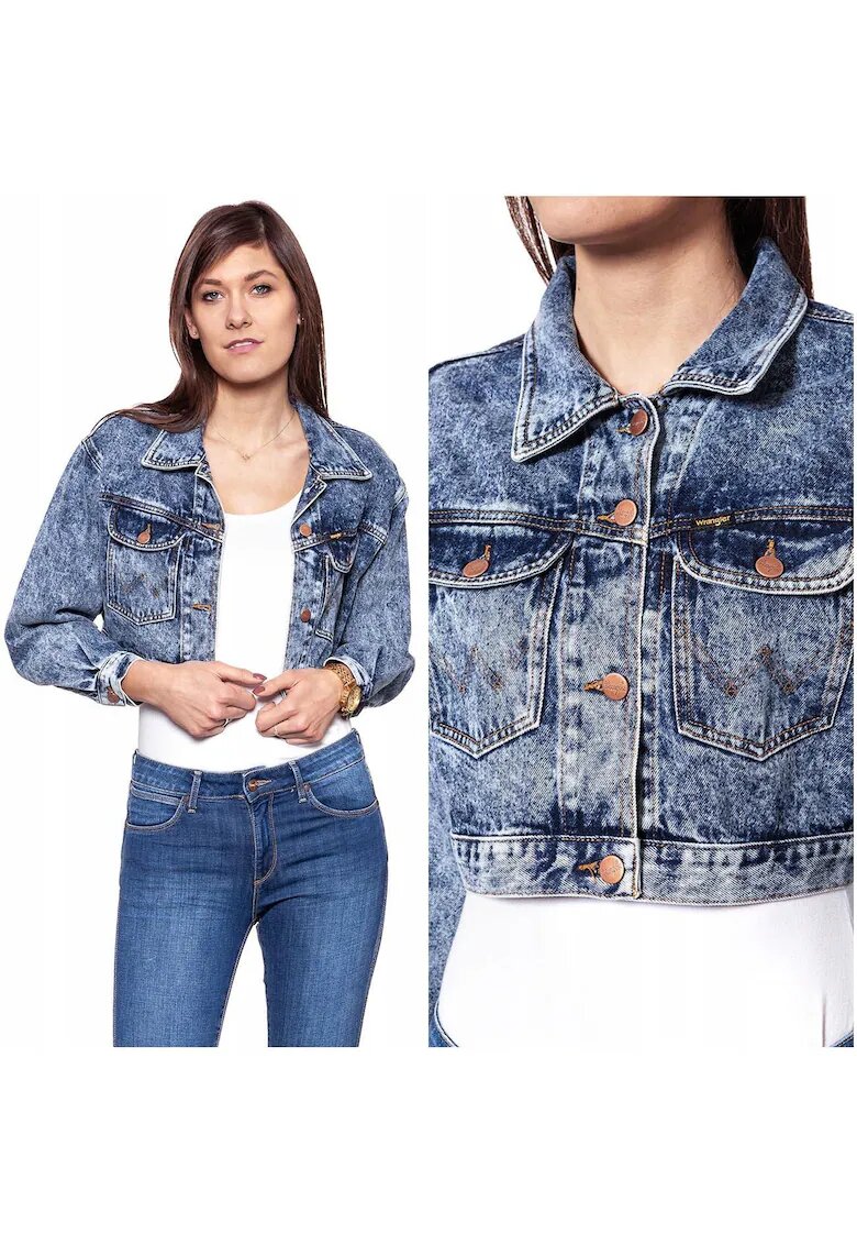 Wrangler Дънково яке - Късо яке M - Стандартна кройка - Закопчаване: Копчета - Състав на материала: 100% Памук - Брой джобове: 2 - M - - 1 брой