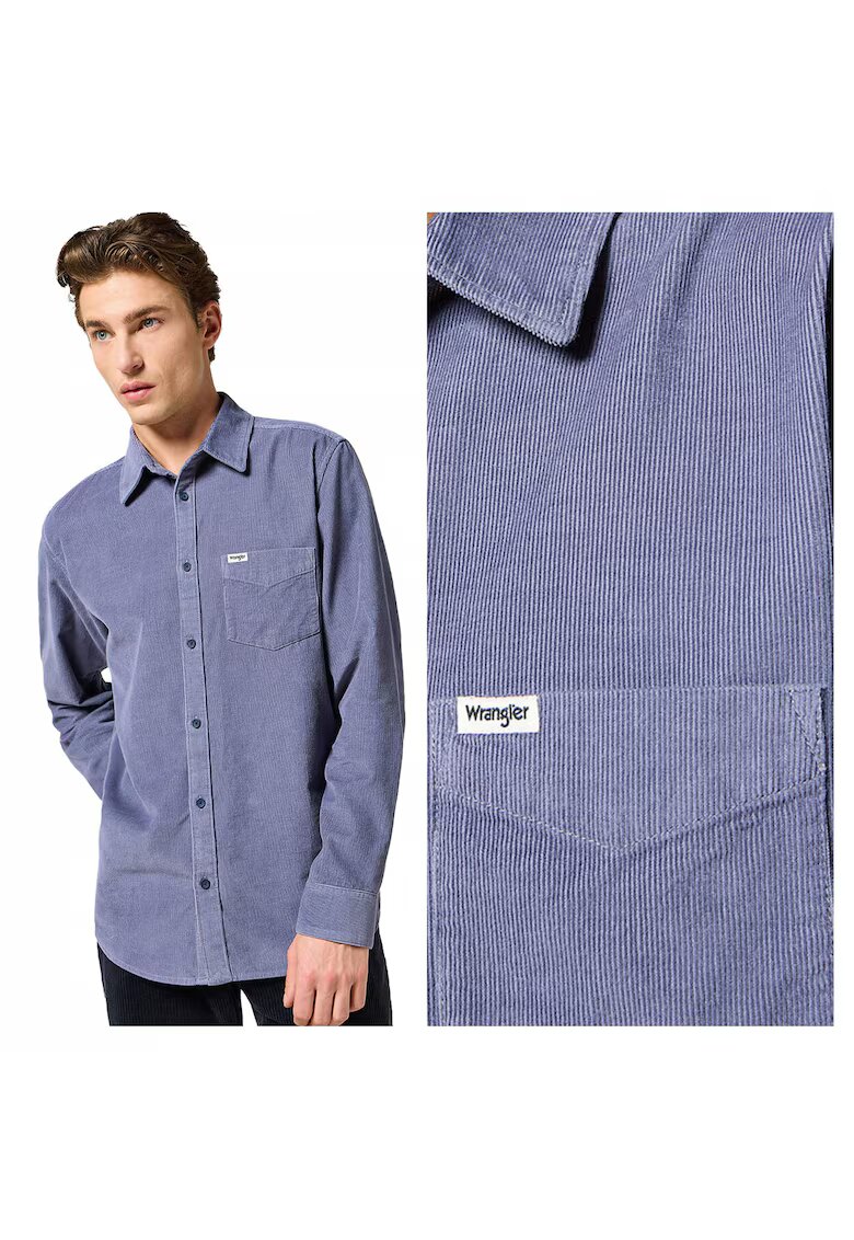 Wrangler Мъжка риза - 1 PKT Corduroy Shirt - Regular Fit - Дълги ръкави - С копчета - Класически дизайн - Памук - L INTL