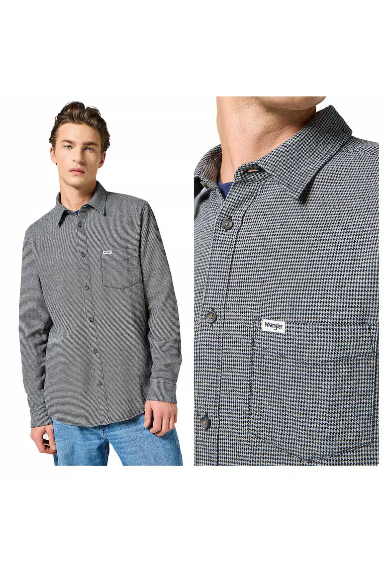 Wrangler Мъжка риза - One Pocket Shirt - Стандартна кройка - Дълги ръкави - С копчета - Класически дизайн - Памук - M INTL