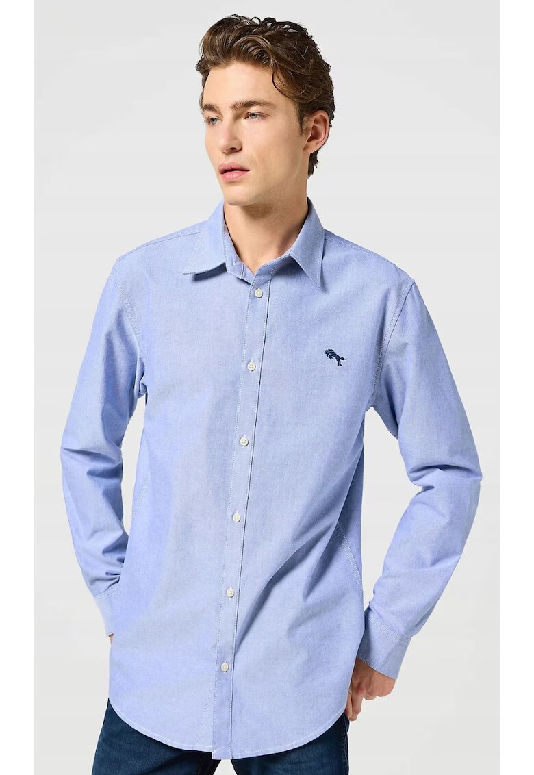Wrangler Мъжка риза - Oxford - стандартна кройка - синя - памук