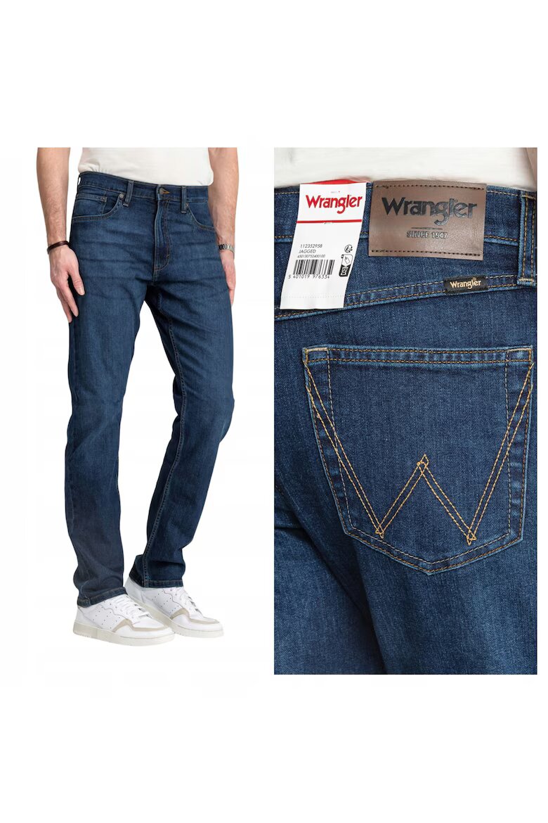 Wrangler Мъжки дънки Athletic Fit Straight Fit Средна талия 5 джоба Дълги Цип Памук W32-L32 Син