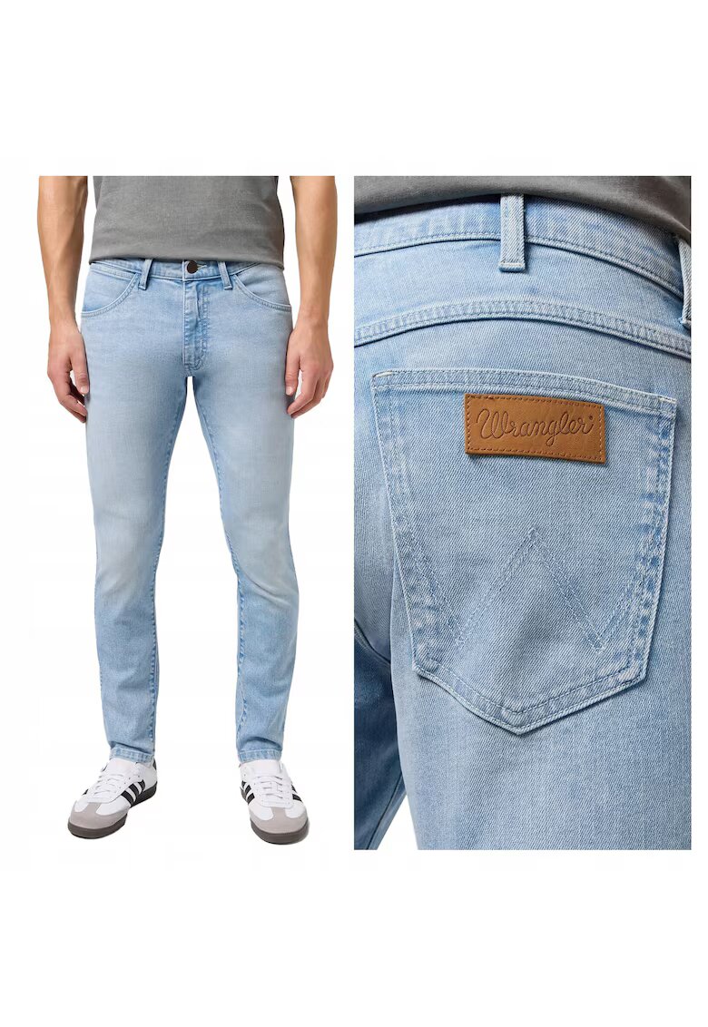 Wrangler Мъжки дънки - Bryson - втален модел - средна талия - 5 джоба - цип - дълги - памук - W33-L32 US - сини