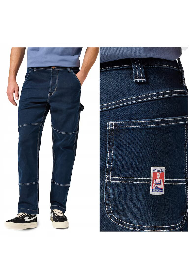 Wrangler Мъжки дънки - Casey Jones - права кройка - средна талия - 5 джоба - цип - дълги - памук -
