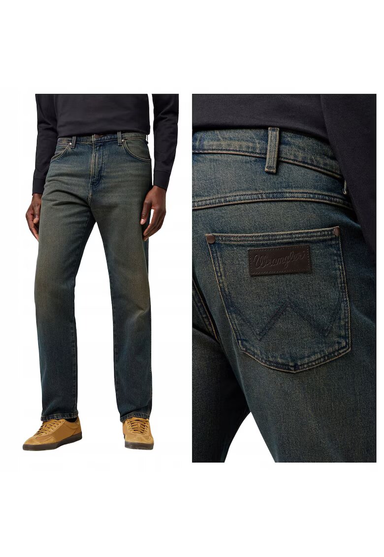 Wrangler Мъжки дънки Frontier - средна талия - 5 джоба - сини - W34xL34