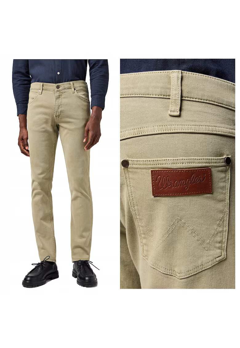 Wrangler Мъжки дънки - Greensboro - Regular Fit - 5 джоба - Средна талия - Цип - Памук - Бежов