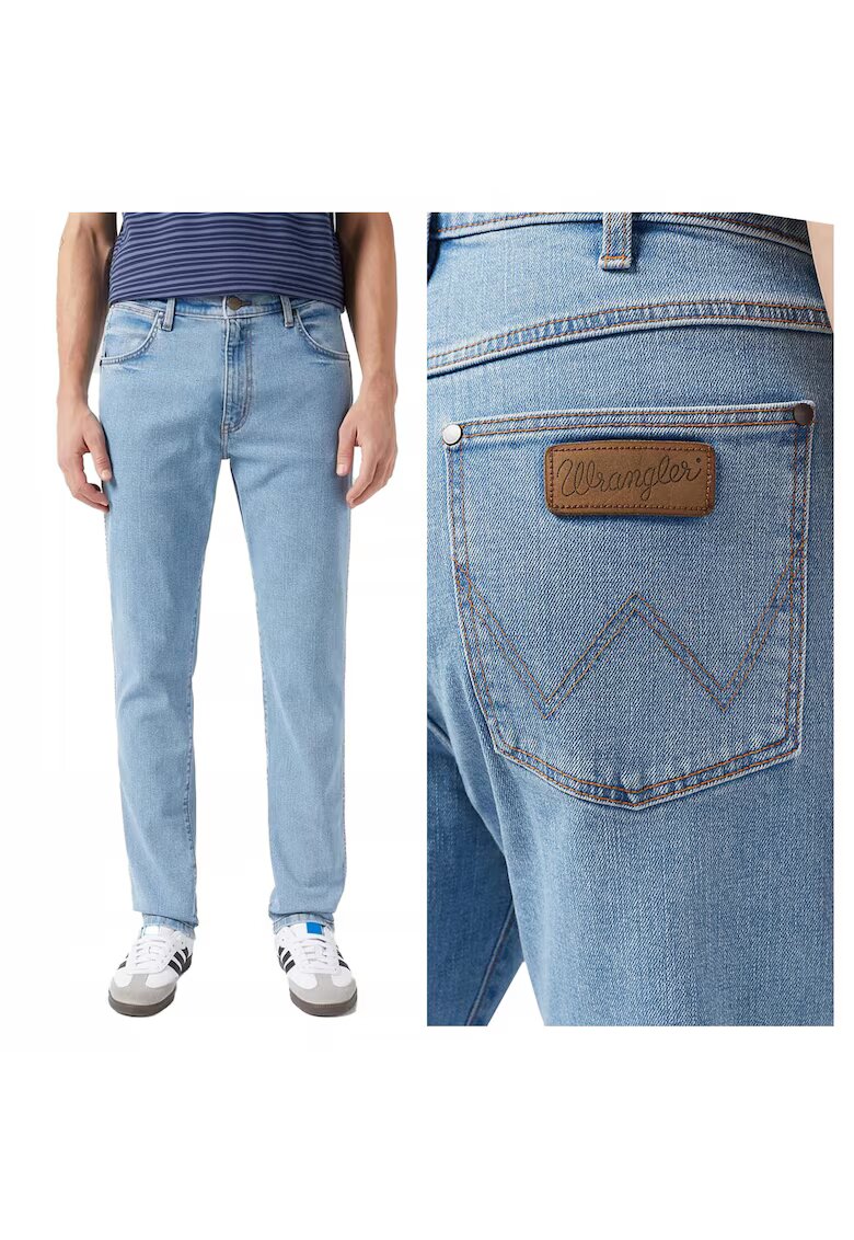 Wrangler Мъжки дънки - Larston - Slim Fit - Средна талия - 5 джоба - Цип - Дълги - Памук - W31-L34 US