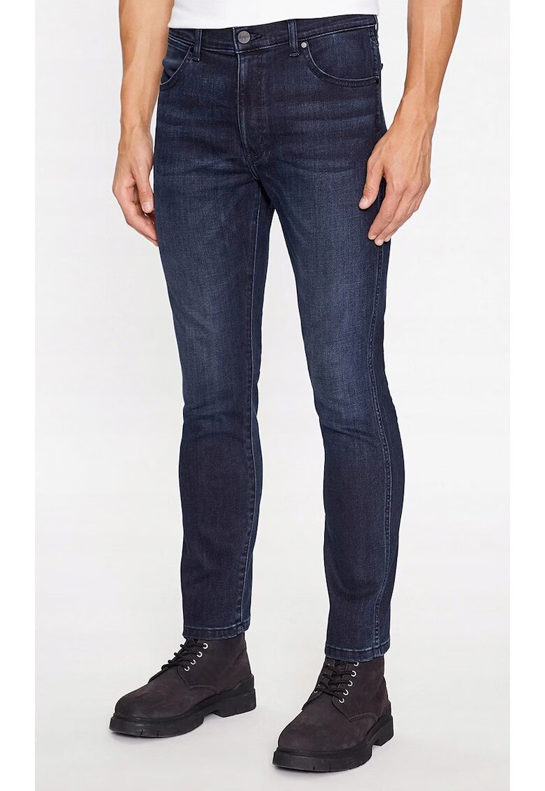 Wrangler Мъжки дънки Larston - slim stened - тъмносини - еластични - памук -