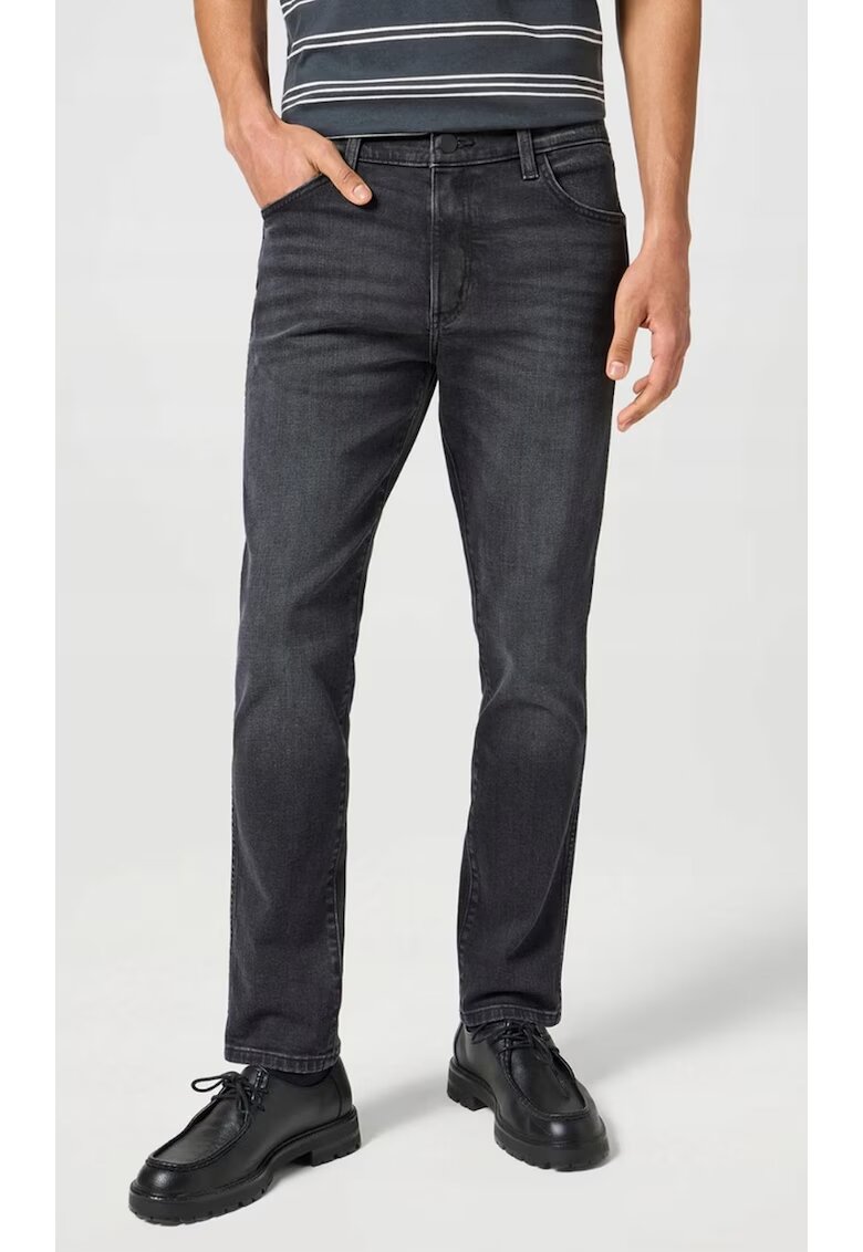 Wrangler Мъжки дънки - Larston - slim tapered - сиви - памук