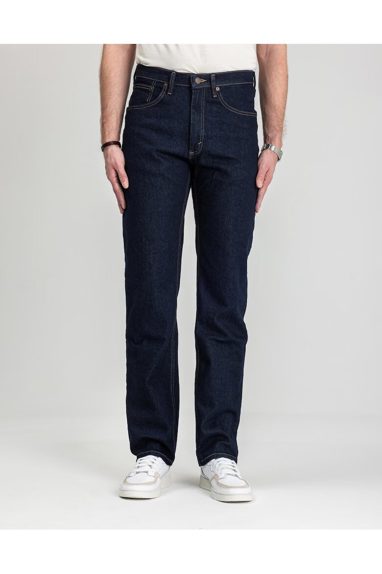 Wrangler Мъжки дънки Regular Straight Fit Средна талия 5 джоба Цип Дълги Памук Син