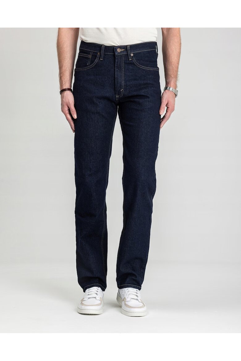 Wrangler Мъжки дънки Regular Straight Fit Средна талия 5 джоба Цип Дълги Памук Син