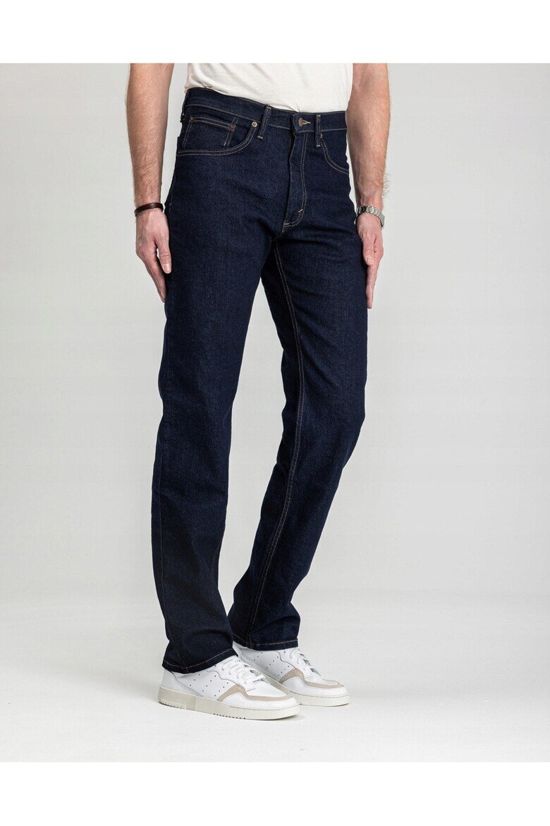 Wrangler Мъжки дънки Regular Straight Fit Средна талия 5 джоба Цип Дълги Памук Син