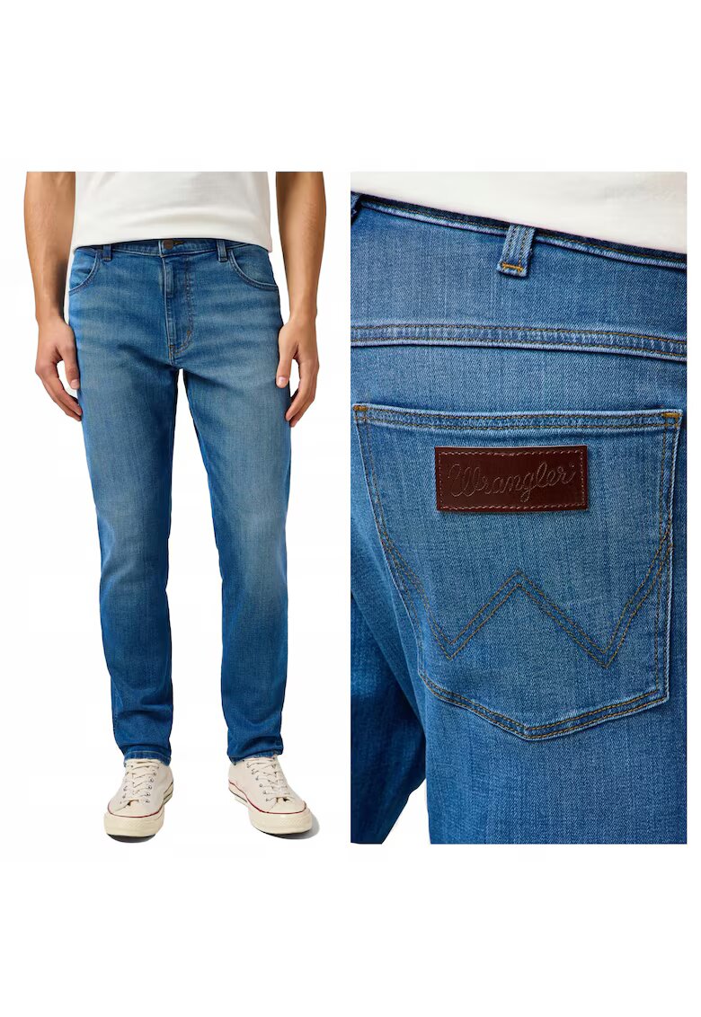 Wrangler Мъжки дънки - River - Кройка - Средна талия - 5 джоба - Цип - Дълги - Памук - -.