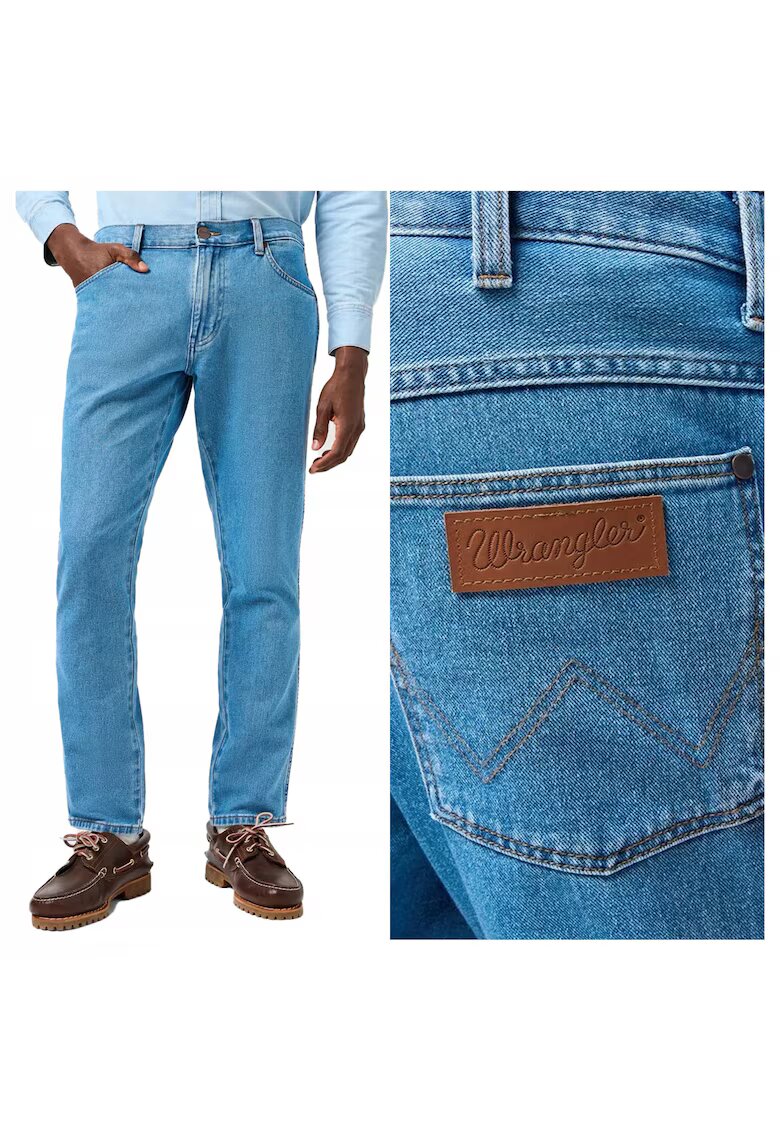 Wrangler Мъжки дънки - River - Прав силует - Висока талия - 5 джоба - Цип - Дълги - Памук -