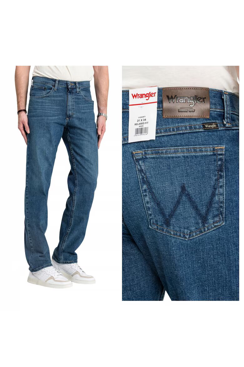 Wrangler Мъжки дънки Свободна кройка Права кройка Средна талия 5 джоба Дълги Цип Памук Син Син