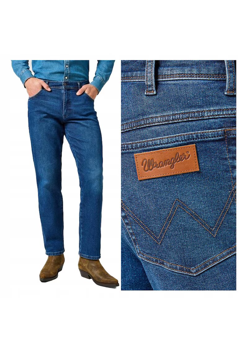 Wrangler Мъжки дънки - Texas - Права кройка - Средна талия - 5 джоба - Цип - Дълги - Памук - W30-L32 US