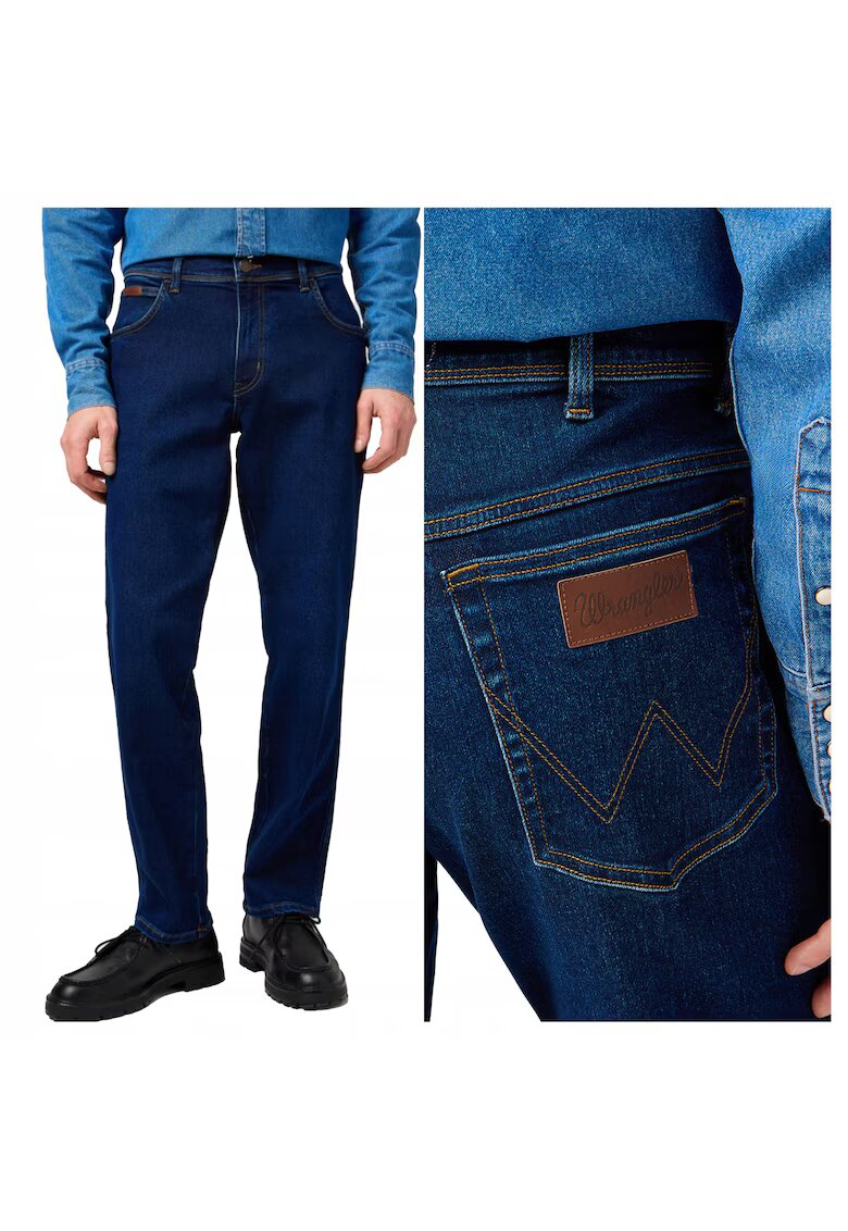 Wrangler Мъжки дънки - Texas - Права кройка - Средна талия - 5 джоба - Цип - Дълги - Памук - W31-L34 US