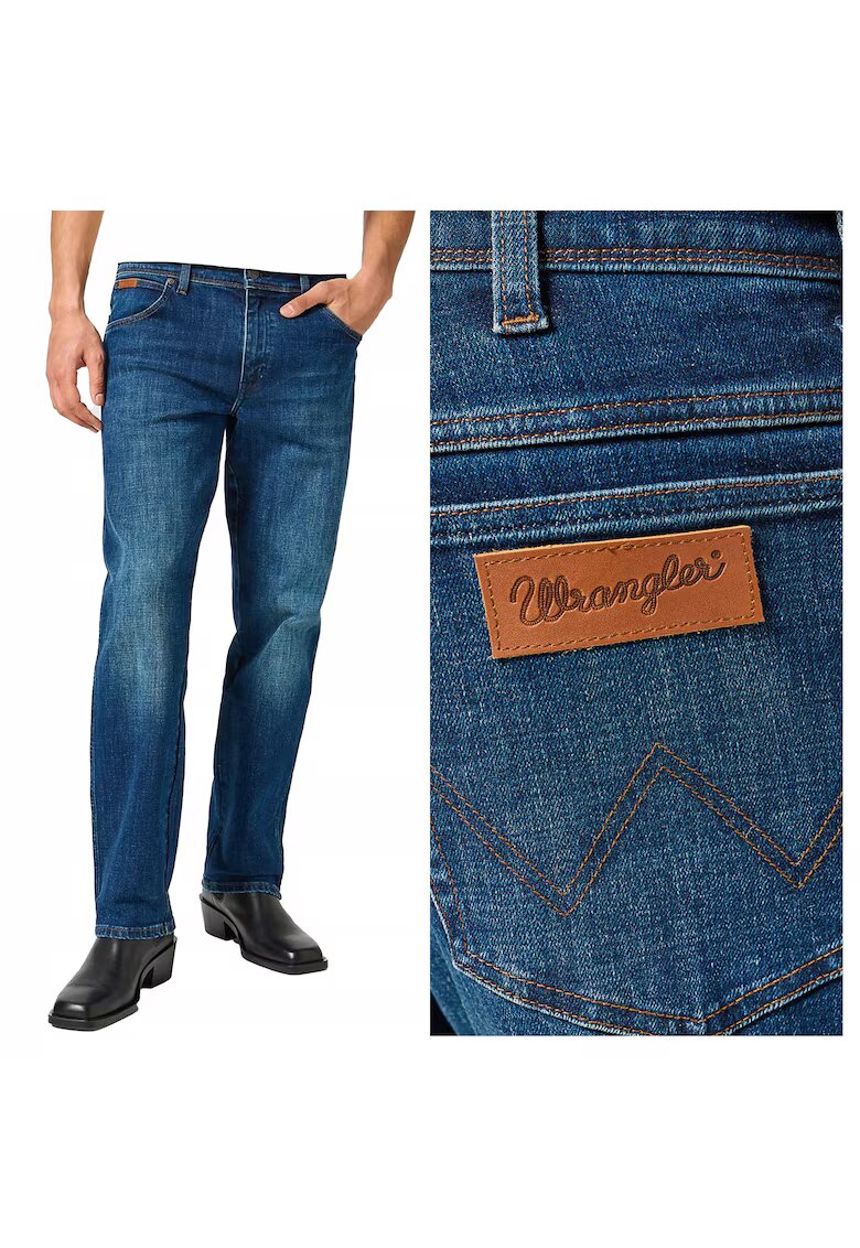 Wrangler Мъжки дънки - Texas - Права кройка - Средна талия - Цип - Дълги - 5 джоба - Памук - W32-L34 САЩ