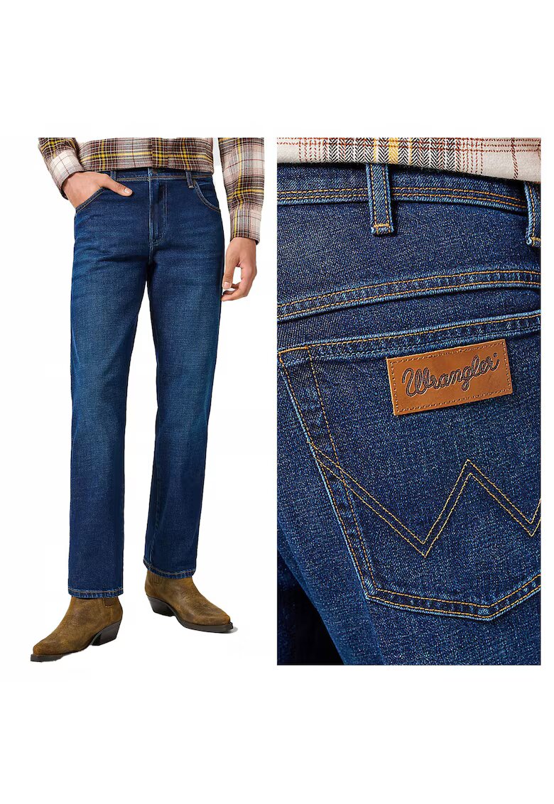 Wrangler Мъжки дънки - Texas - Права кройка - Средна талия - Цип - Дълги - 5 джоба - Памук - W32-L34 US