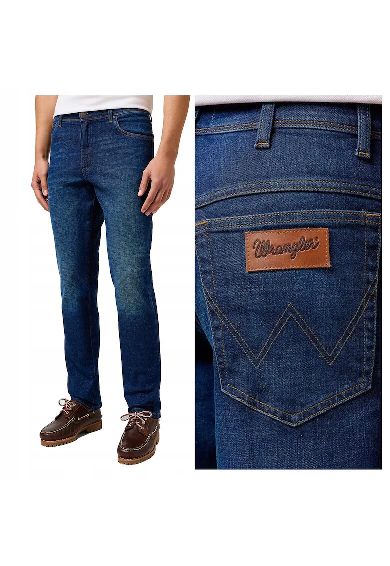Wrangler Мъжки дънки - Texas - Slim Fit - Средна талия - Цип - Дълги - 5 джоба - Памук - Еластан -