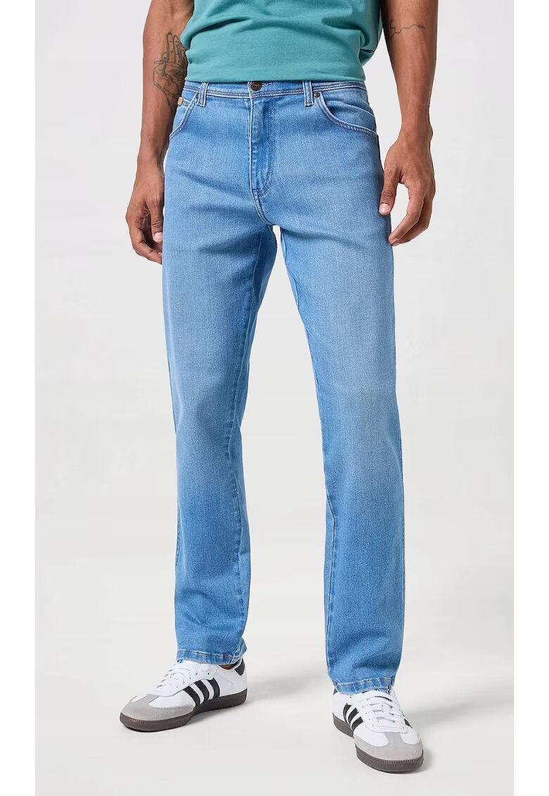 Wrangler Мъжки дънки Texas Slim - сини - висока еластичност - колекция We Care - памук