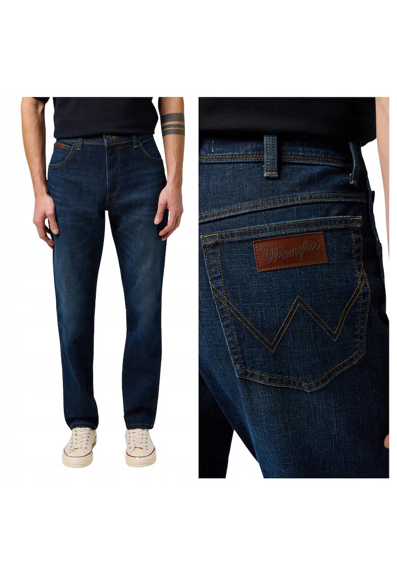 Wrangler Мъжки дънки - Texas Slim - Slim Fit - Средна талия - Цип - Дълги - dwqf5 Джоба - Памук -