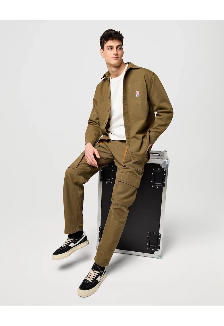 Wrangler Мъжки къси панталони - Casey Jones Cargo Pant - свободна кройка - средна талия - дълги - 6 джоба - цип - памук - W32-L32 US - зелени