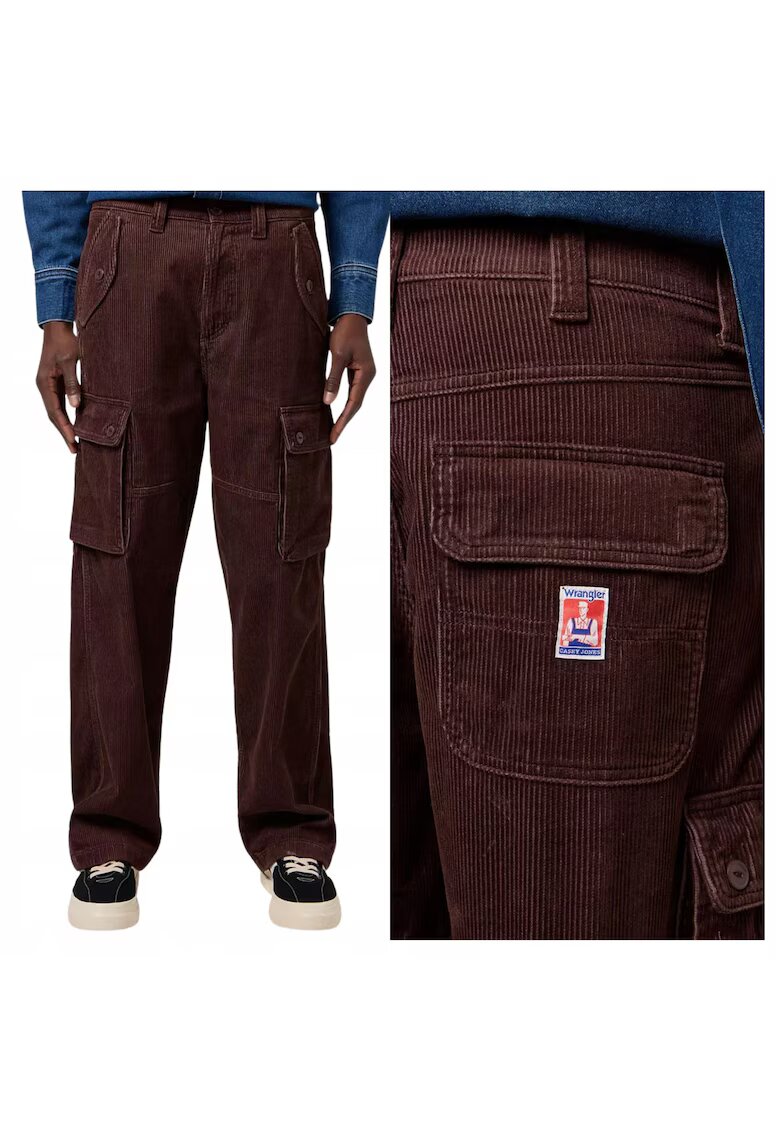 Wrangler Мъжки къси панталони - CJ Loose Cargo - Свободна кройка - Средна талия - Дълги - 6 джоба - Цип - Памук - Кафяви