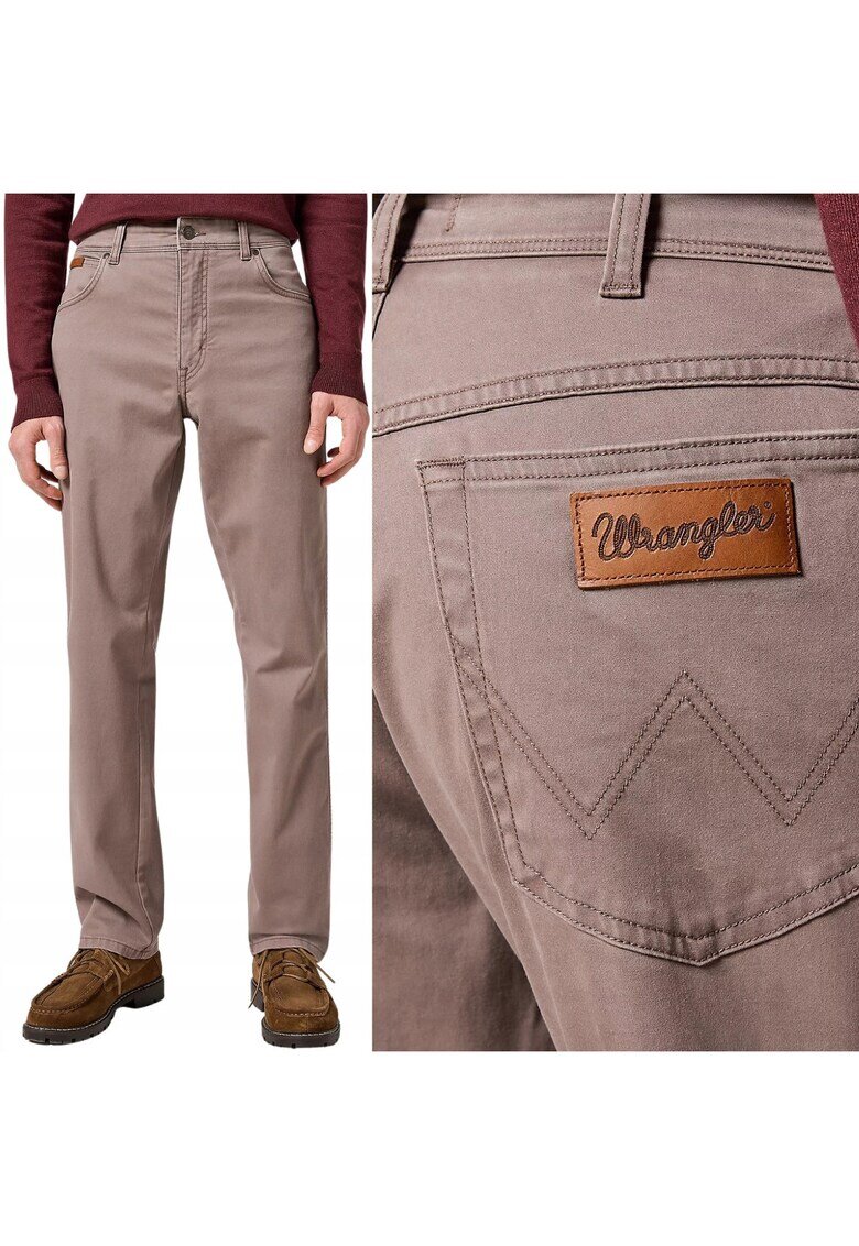 Wrangler Мъжки панталон Texas 821 - прав - пастелно кафяв - L34 - 02 Brown