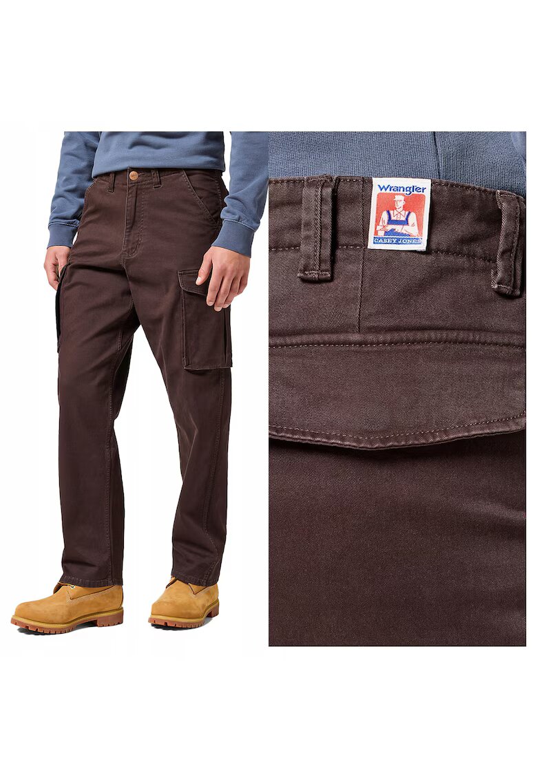 Wrangler Мъжки панталони - Casey Jones Cargo - дълги - прав силует - средна талия - 5 джоба - цип - памук