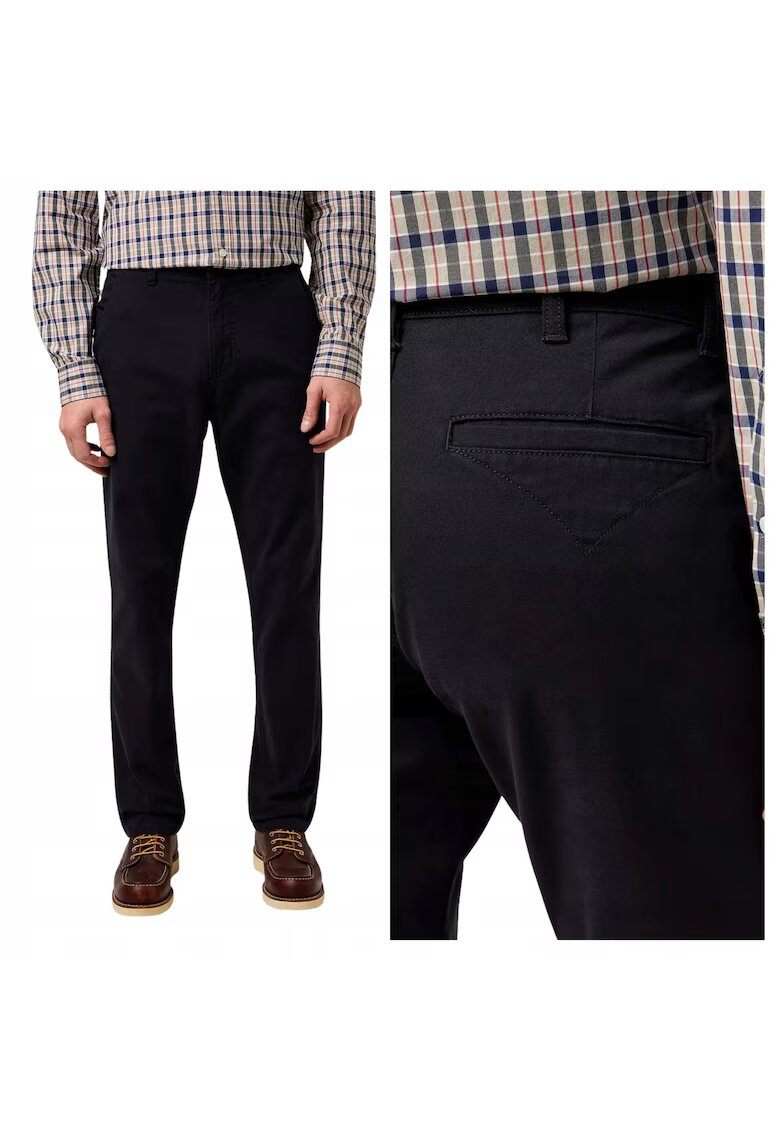 Wrangler Мъжки панталони - Regular Chino - права кройка - с цип - 5 джоба - дълги - памук - W32-L34 US - черни
