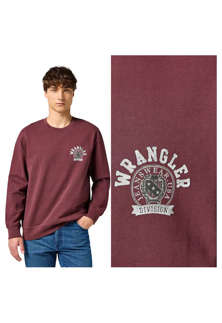 Wrangler Мъжки суичър - Crewneck Regular Fit - Обло деколте - Без джобове - Дълги ръкави - Памук - Без закопчаване