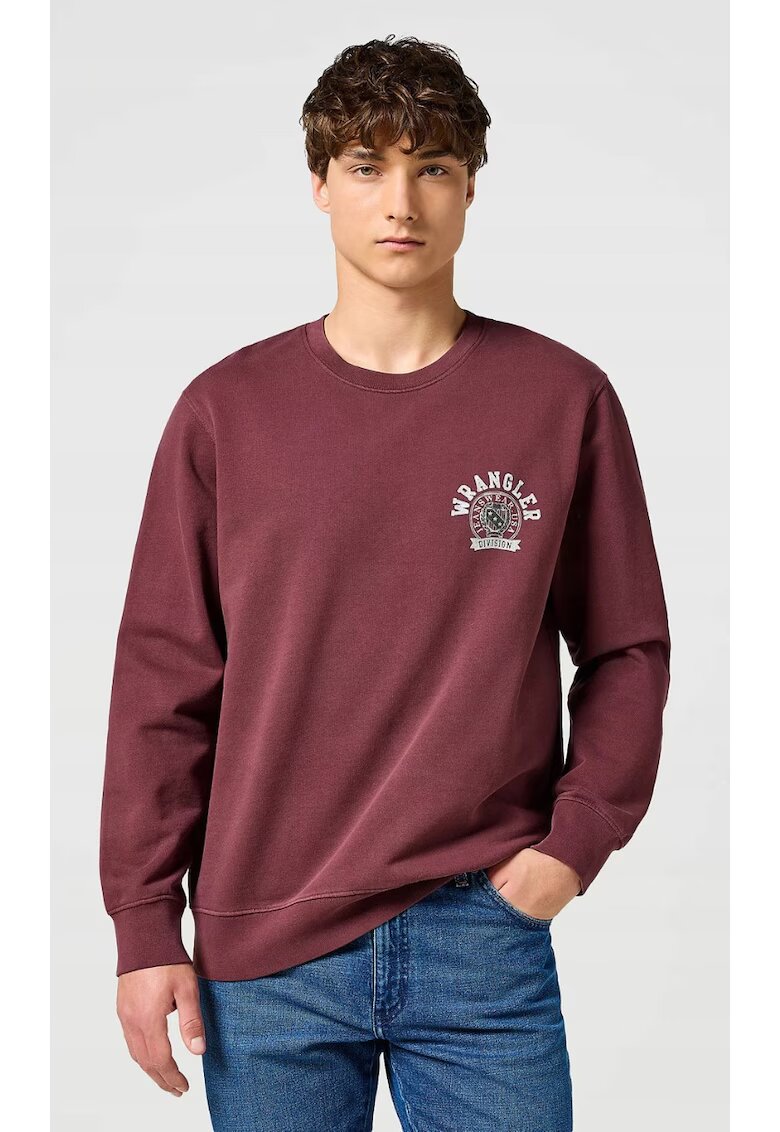 Wrangler Мъжки суичър - Crewneck Sweatshirt - сливов - 100% памук