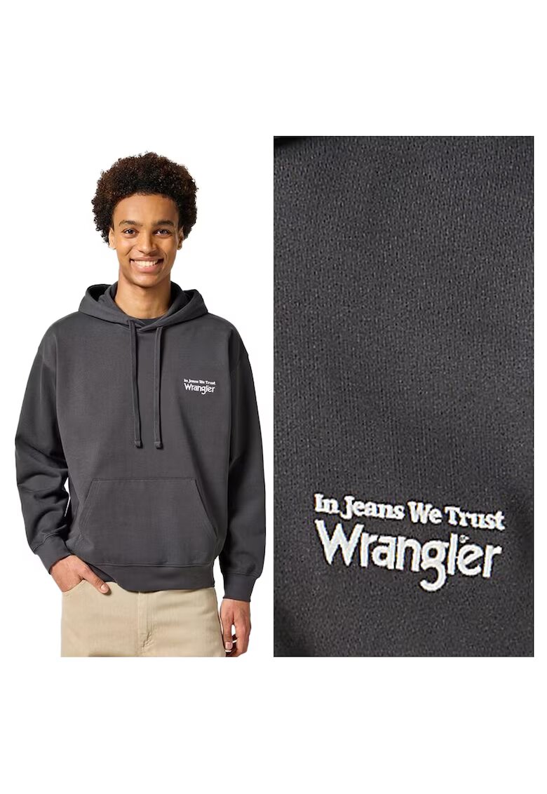Wrangler Мъжки суичър - Hoodie - Regular Fit - С качулка - 1 джоб - Дълги ръкави - Памук - Без закопчаване - M INTL
