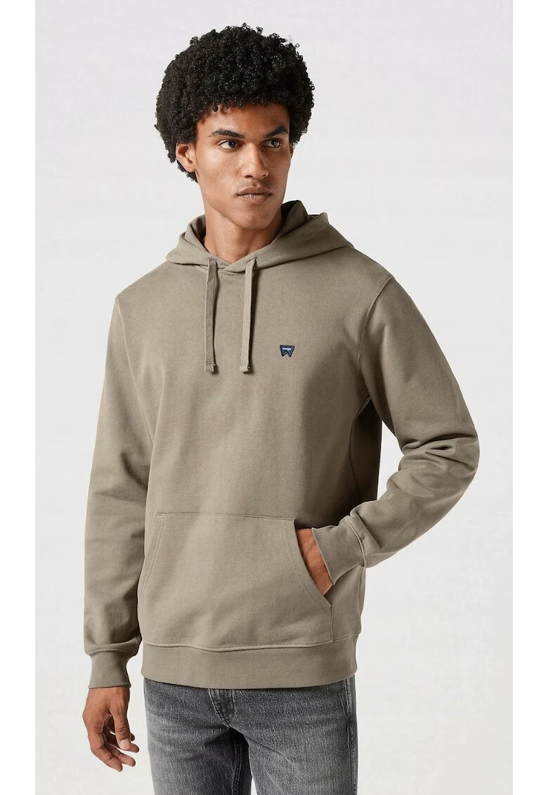 Wrangler Мъжки суичър Solid Hoodie - стандартна кройка - бежов - 100% памук