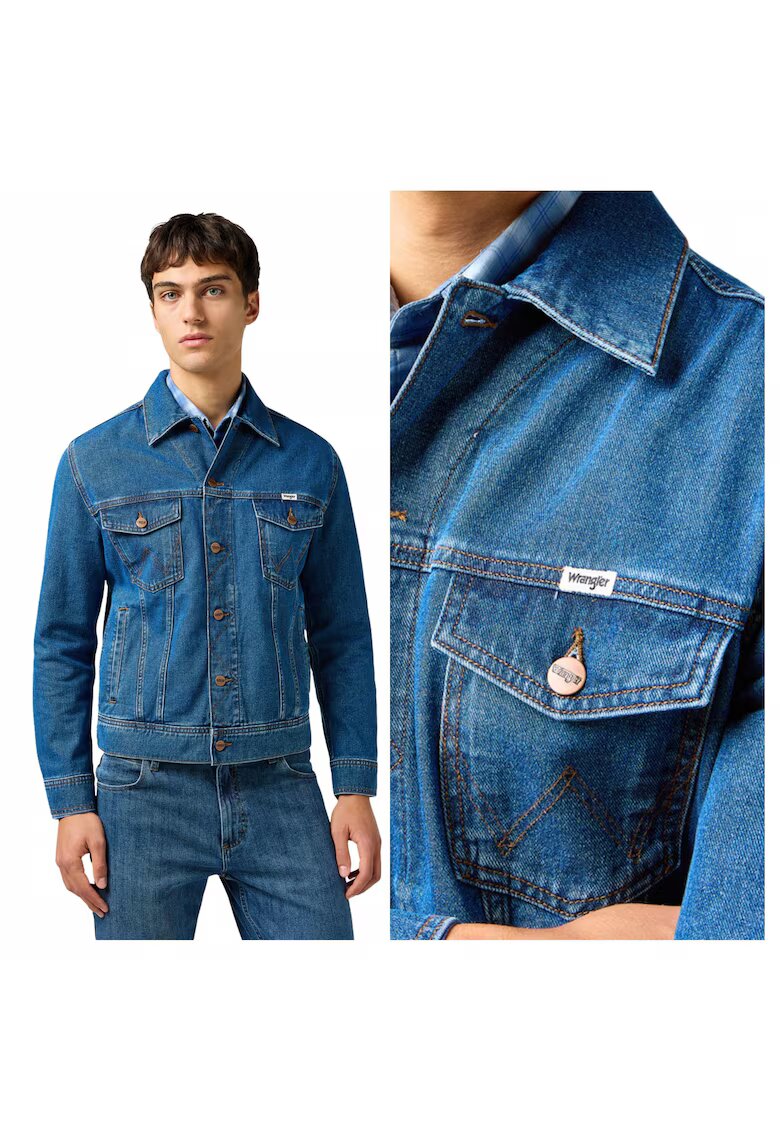 Wrangler Мъжко яке - класическо яке - стандартна кройка - дънков дизайн - без качулка - с копчета - памук -