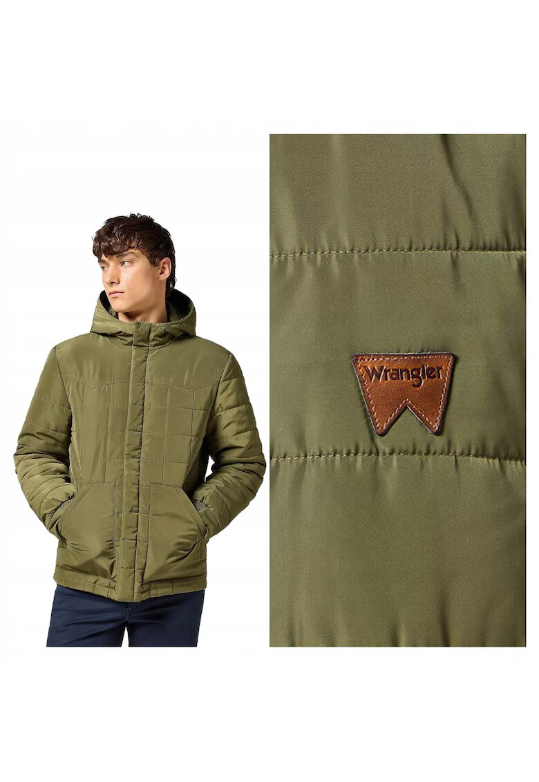 Wrangler Мъжко яке - Transitional Puffer - Стандартна кройка - Класически дизайн - С качулка - Цип - Памук - 4XL INTL