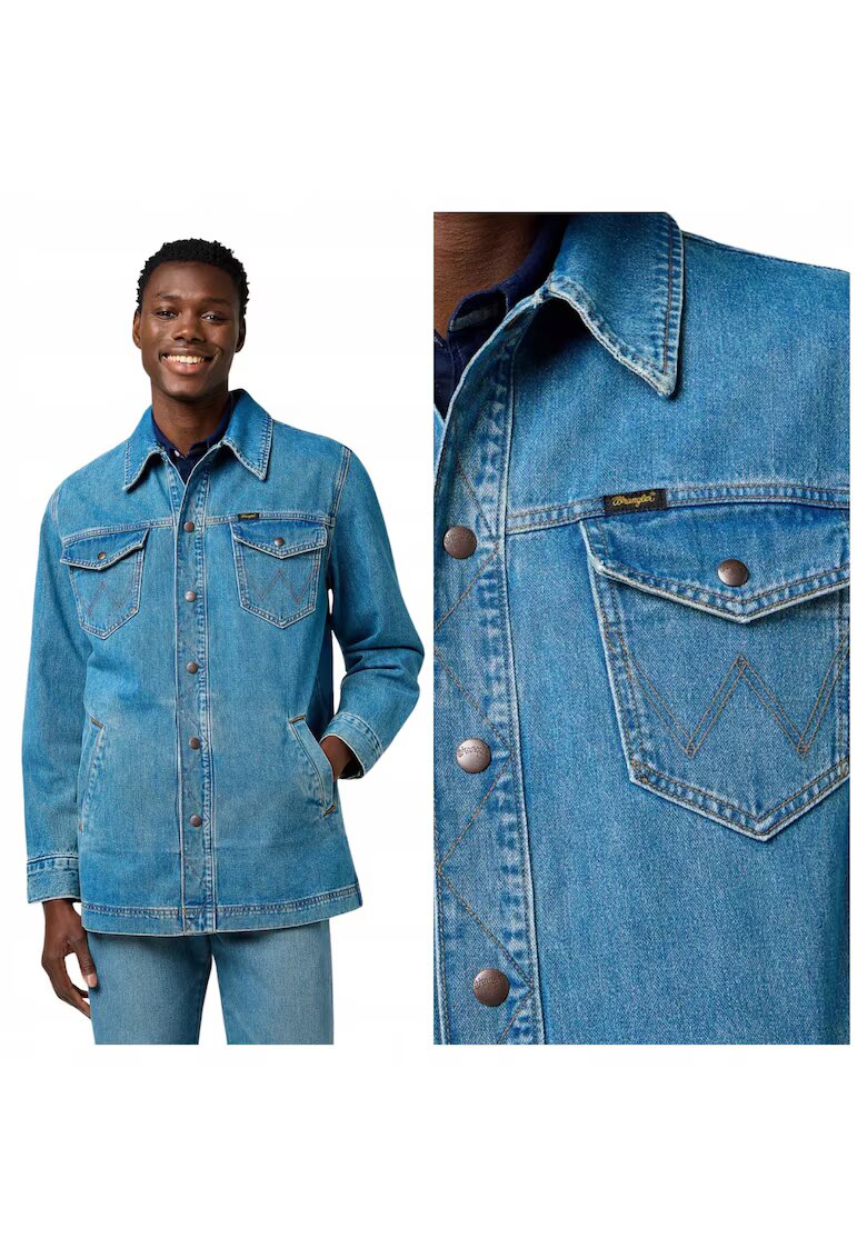 Wrangler Мъжко яке - Wrange Jacket - Свободна кройка - Деним дизайн - Без качулка - С копчета - Памук - XL INTL
