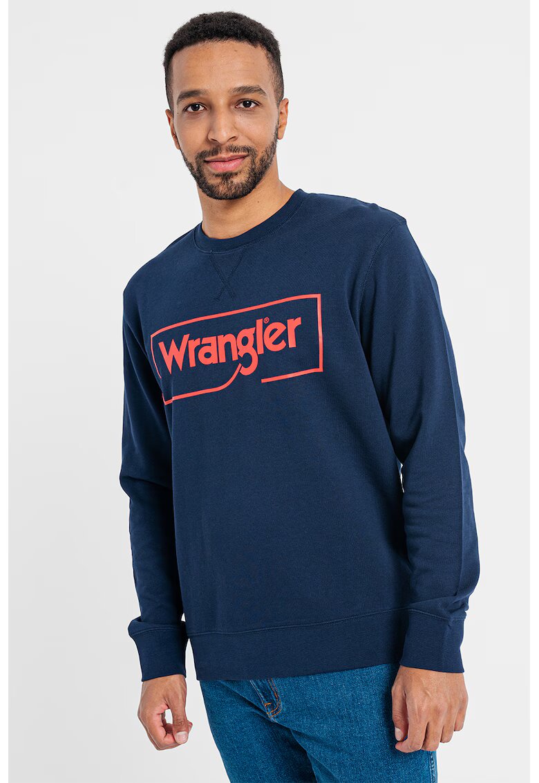 Wrangler Суитшърт със стандартна кройка и лого - Червен/Тъмносин