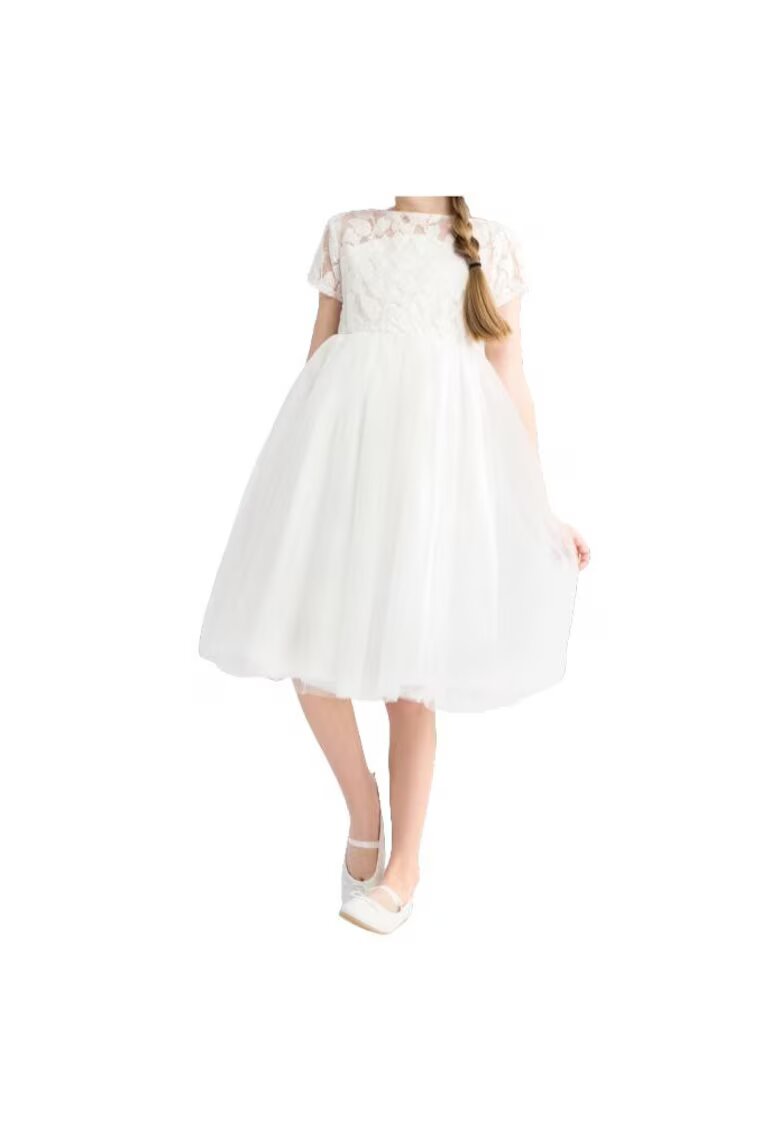 ZOYA Fashion Елегантна рокля със сърце за момиченца - нежна дантела - уникална изрезка във формата на сърце