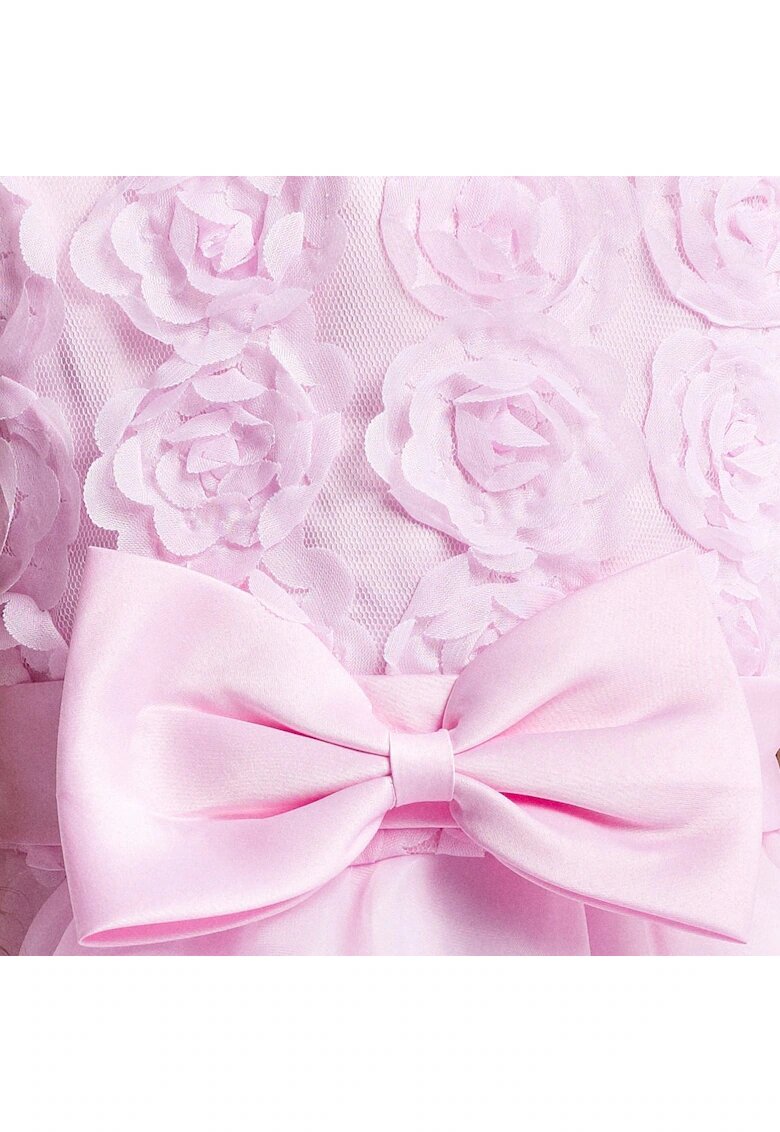 ZOYA Fashion Елегантна рокля за момиченца Elodie Pink - с 3D флорален декор - волани и регулируема панделка - Розово
