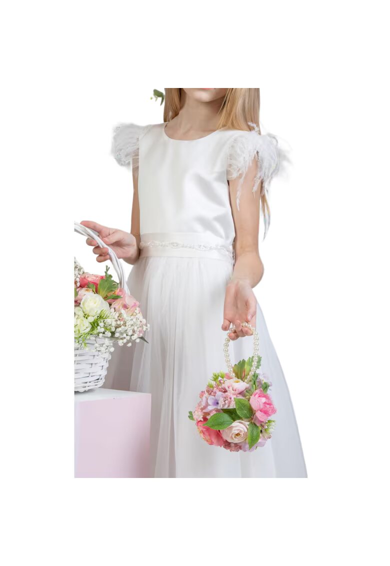 ZOYA Fashion Рокля за момиче - Айла - Тюл - Бяла - Бял